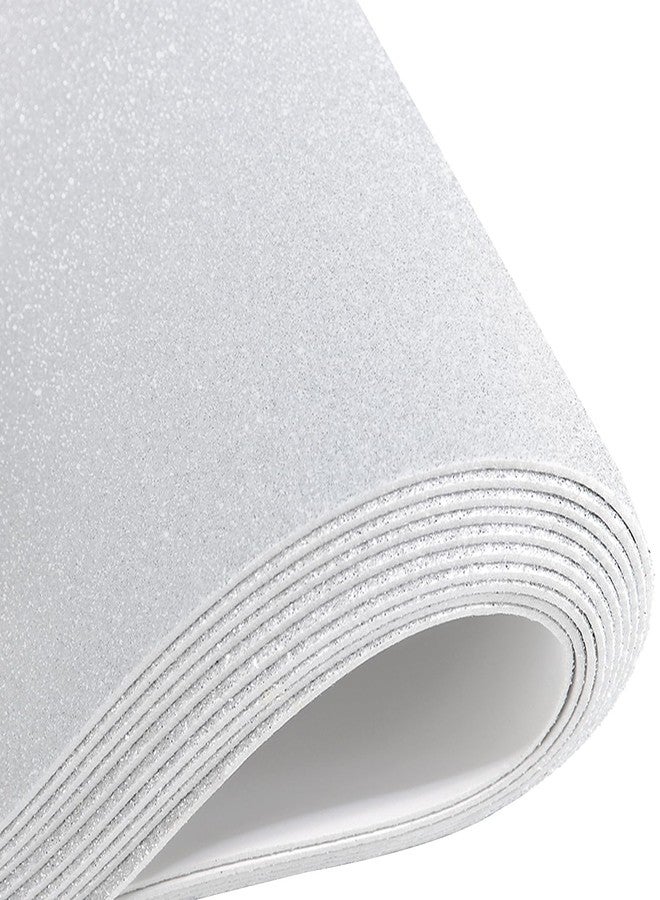 Mluchee 10 Sheets Glitter Paper Sheet for New Year Thanksgiving Christmas Fall Decor, A4 Cardstock Paper Self-adhesive Paper for Scrapbook DIY Card (White) - Image 1